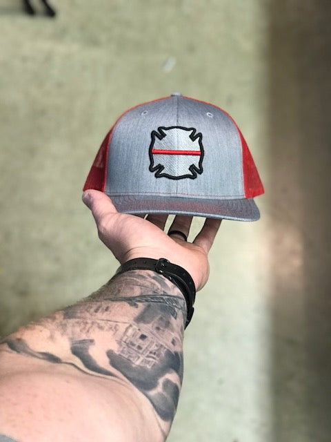 Thin Red Line Maltese Heather Gray/Red