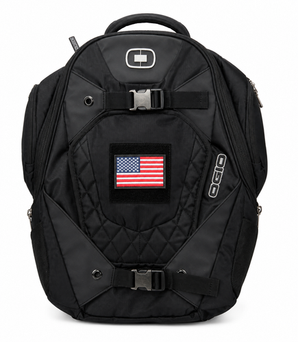 OGIO Squadron Backpack (with velcro removable USA FLAG Patch to attach your own patch)