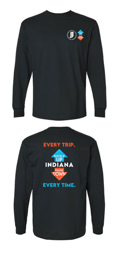 Buckle Up Indiana INDOT Black Long Sleeve