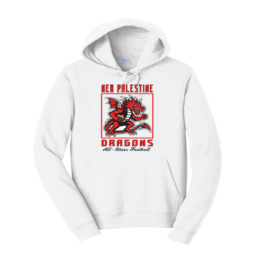 WHITE Port & Co™ Essential Fleece Pullover Hooded Sweatshirt