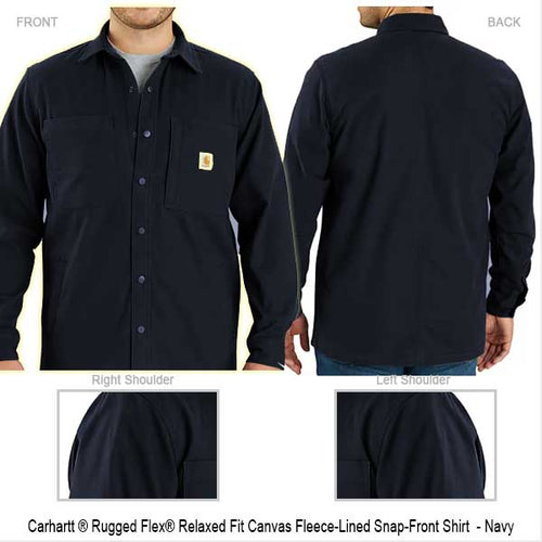 Carhartt Rugged Flex, Relaxed Fit Canvas Fleece-Lined Snap-Front Shirt - “You Design”