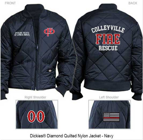 Jacket - Quilted - Standard Back - Colleyville Fire