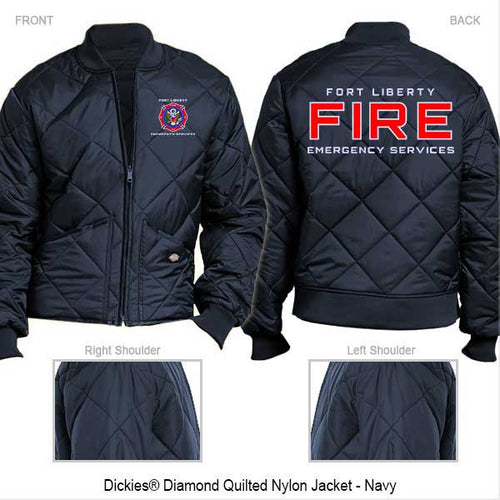 Dickies Diamond Quilted Nylon Jacket - LT AND BELOW - Fort Liberty Fire