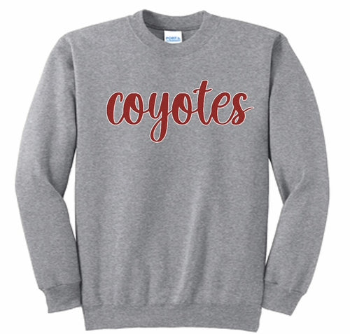 SCE Coyotes GLITTER Hoodie or Crewneck (Grey or Black)